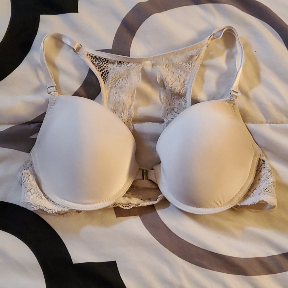 White Front Clasp Bra